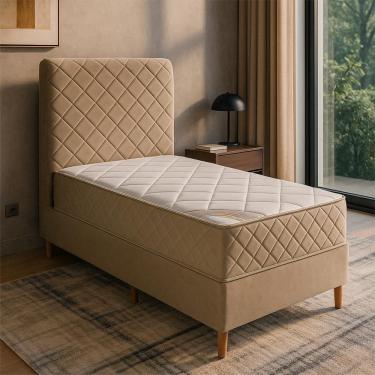 Imagem de Colchão Solteiro Milão + Box + Cabeceira 88x200x65