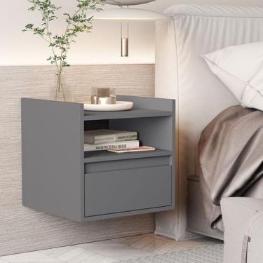 Imagem de Mesa de Cabeceira Suspensa com Porta Medina - Cores - Comprar Moveis d