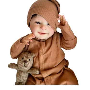 Imagem de Bebê Reborn Menino Realista Artesanal Cabelo Implantado Fio A Fio