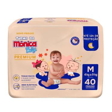 Imagem de Fralda Infantil Turma da Mônica Baby Premium Tamanho M 40 Unidades