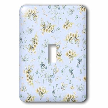 Imagem de 3dRose LLC lsp_120214_1 Flores em Azul Pálido Chique Vintage Estampa Floral Pastel Pretty Vitoriana Single Toggle Switch, Branco Delicado