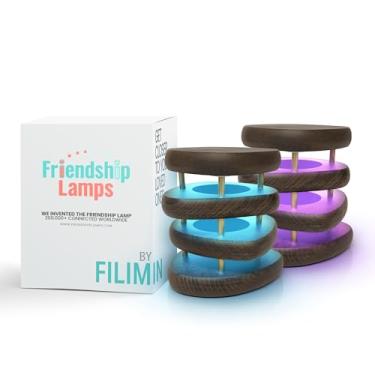 Imagem de Friendship Lamp Conjunto De 2 Lâmpadas De Toque De Longa Distância – Wi-Fi Conectado, Presentes De Longa Distância, Lâmpada De Mesa Ativada Por Toque, Presentes De Amizade De Longa Distância, Luz Le