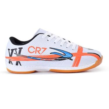 Imagem de Chuteira Futsal Cr7 Preta Leve e Confortável para Quadra e Salão  Sola