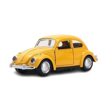 Imagem de Miniatura Carro Vólkswagen VW Fusca Besouro Beetle - Escala 1/36 (Amarelo)
