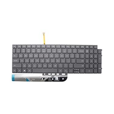 Imagem de Novo teclado de substituição compatível com Dell Inspiron 15 3511 3515 15 5510 5515 7510 16 7610 Latitude 3520 3530 3540 Vostro 3510 3520 5510 5515 7510 7620 EUA com retroiluminação