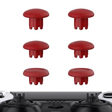 Imagem de eXtremeRate Carmine Red substituíveis Thumbsticks para PS5 Edge, tampas de joystick analógico intercambiáveis personalizadas para controle PS5 Edge – controle e base de polegar não incluídos