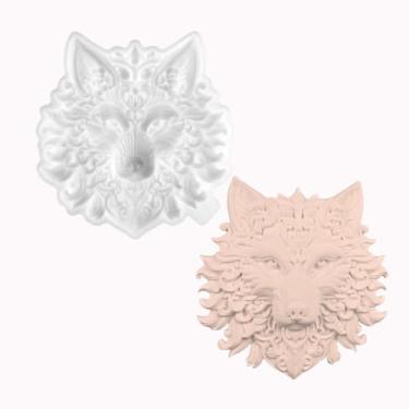 Imagem de XYQHOAC Moldes de resina de cabeça de lobo, molde de silicone animal 3D, moldes de resina epóxi de lobo, molde de resina para pendurar na parede, moldes de silicone para fundição de resina, bricolage