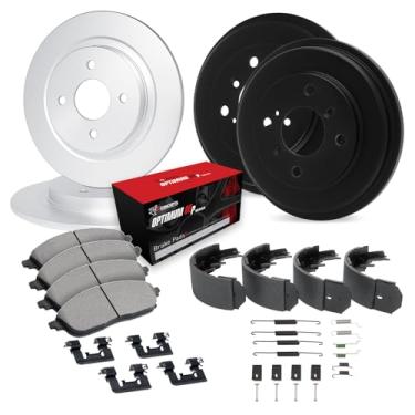 Imagem de R1 Concepts Rotor de freio a disco e conjunto de tambor com pastilhas Oe Optimum Sapatos e ferragens dianteiras e traseiras Volkswagen Jetta 1996-1996, Golf