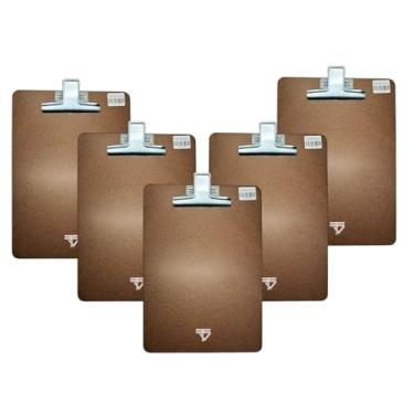 Imagem de Prancheta A4 De Madeira Mdf Com Prendedor De Metal Kit C/ 5