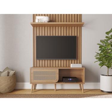 Imagem de Rack Tela 135cm 1 Porta Correr Dalla Costa Freijó Madeirado