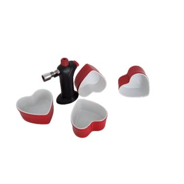 Imagem de Jogo Maçarico Em Aço Com 4 Bowls De Porcelana Hotery 5 Peças 13 Cm X 9 Cm