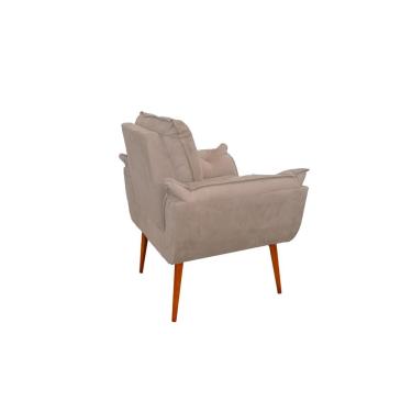 Imagem de Kit 05 Poltrona Opala Sofá Sala, Quarto, Escritório Suede Cor:bege