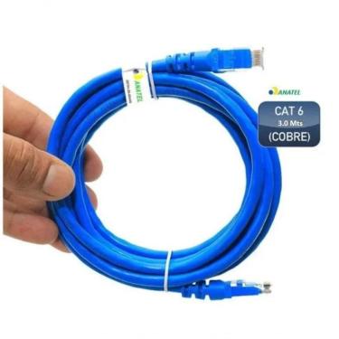 Imagem de Cabo De Rede Cat 6 3 Metros 3m Patch Cord Rj45 Lan Internet
