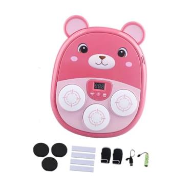 Imagem de UGPLM Máquina de boxe musical com função de brinquedo esportivo para adultos, alvo de parede de boxe eletrônico para exercícios, esportes, fitness, Rosa, 27.5x22x4.35 Cm