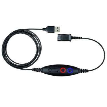 Imagem de daily headset Cabo adaptador USB compatível com Plantronics ou QD (desconexão rápida) para plugue USB, controle de volume do alto-falante e microfone mudo conecta-se ao PC, laptop, telefone macio e