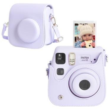 Imagem de CAIYOULE Capa Protetora Para Câmera Fujifilm Instax Mini Se/7+/7S/7C Instant Film Com Alças Ajustáveis, Sem Câmera, Roxa