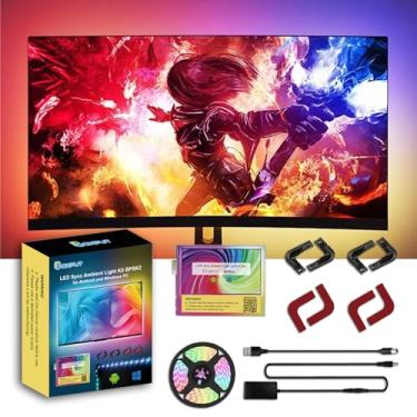 Imagem de BOXPUT Luzes De Jogos 9,84 Pés Para Monitor Pc, Tv, Luz Fundo, Sincronização Com Tela 32-43" Windows E Alguns Android Box, Fita Led Musical Bpsk2 (60 Luzes/M)