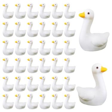 Imagem de Ksheria 100 peças, mini ganso, resina, animais, estátua de ganso, decoração de mesa, estatuetas em miniatura para bolo, artesanato faça você mesmo, micro decoração de enfeite de paisagem