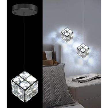 Imagem de dolria Mini Lustres De Cristal Pendentes Para Sala Jantar, Cozinha, Ilha, Luminária Led Regulável Corredor