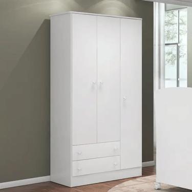 Imagem de Guarda Roupa Infantil 3 Pts/ 2 Gav Doce Sonho Em Mdp - Branco