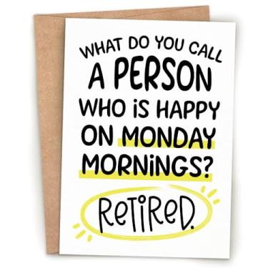 Imagem de m&h invites Cartão engraçado de aposentadoria Monday Mornings Ditado – Ditado engraçado cartão de felicitações aposentado para colegas de trabalho, amigos ou família