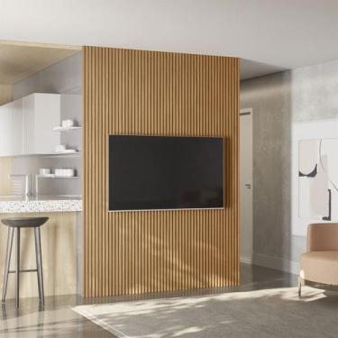 Imagem de Painel Ripado 1.8 Para Tv até 75 com 2,50 x 1,80 Emily-Nature Fosco - 