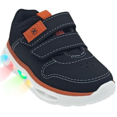 Imagem de Tenis Molekinho Led Infantil Tiras Auto Colantes, Preto, 20