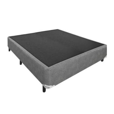Imagem de Base para Cama Box Casal Palermo (28x138x188) Cinza - Portobel Colchõe