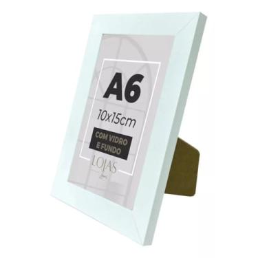 Imagem de Kit 3 Moldura Quadro A6 Com Vidro e fundo gravata Poste Certificado (Branco)