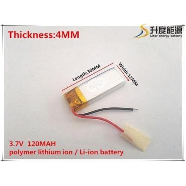 Imagem de Bateria 120mah 4 Mm X 12mm X 30mm Com 2 Fios 401230 - bgb