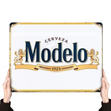 Imagem de Placa de latão modelo Cerveza Cerveja Homem Caverna Decoração Placa de metal Álcool Casa Festa Barra Retrô Vintage Placas 32 x 40 cm, 12.5X16IN