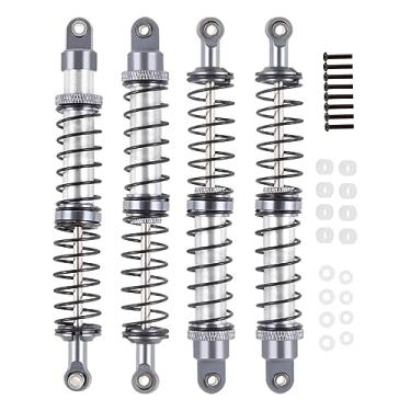 Imagem de RCMYou Amortecedor universal de 120 mm RC para carros em escala 1/10, 4 peças de alumínio 7075 ajustável RC amortecedor hops up, titânio