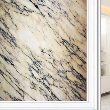 Imagem de Película de janela 3D de mármore, textura de estilo mármore, para porta de vidro, banheiro, sala de estar, L90 x C 190 cm