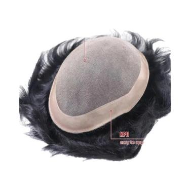 Imagem de Peruca Frontal de Renda Respirável Masculina - Cabelo Humano 6x8, 6x9,