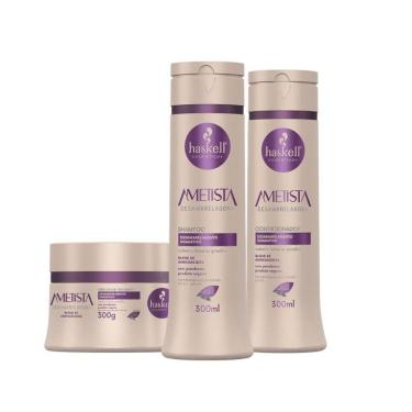Imagem de Kit Shampoo Condicionador E Máscara Desamareladora Ametista Haskell 300ml