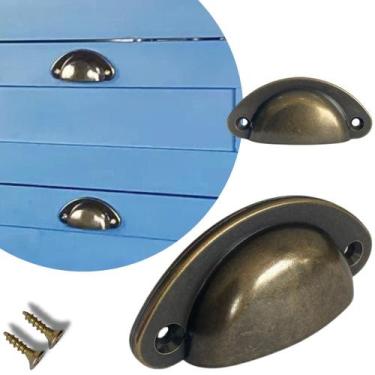 Imagem de Kit 15 Puxador Concha Rustico P/ Gavetas Armários Móveis - Compras Fác