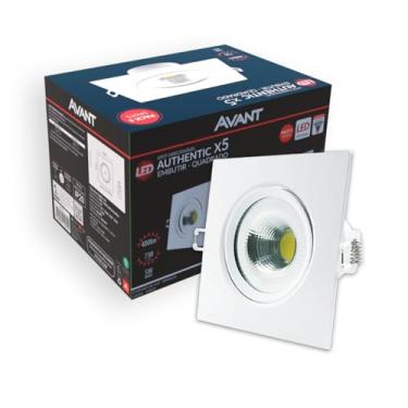 Imagem de KIT com 5 Spot LED 5W, Quadrado Embutir Bivolt 6500k Branco Frio, Avant