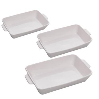 Imagem de LYOR - Conjunto 3 Refratários com Alça Basic Branco Porcelana