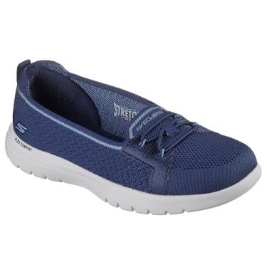 Imagem de Skechers Mocassim feminino flexível Logan, Preto/preto, 40