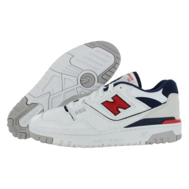 Imagem de New Balance Tênis masculino 550, Branco/vermelho-branco, 9.5 Women/8 Men