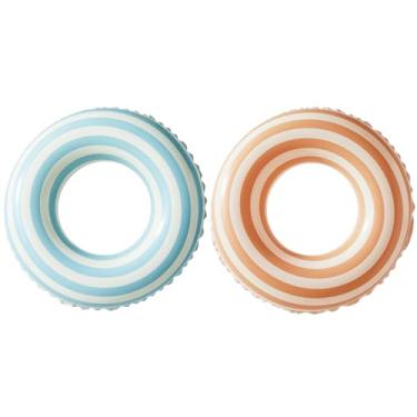 Imagem de BAITEMJIA Boias De Piscina Para Crianças 5 A 10 Anos, Brinquedos Natação, Infláveis, Listras Simples, Natação Fofas, Aquáticas Festa Na Praia (Pirulito - Azul + Laranja)