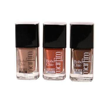 Imagem de Kit 3 Esmaltes Marfim | Pincel Anatômico, Hipoalergênico, Longa Duração, Secagem Rápida (Duna + Argila + Terra)