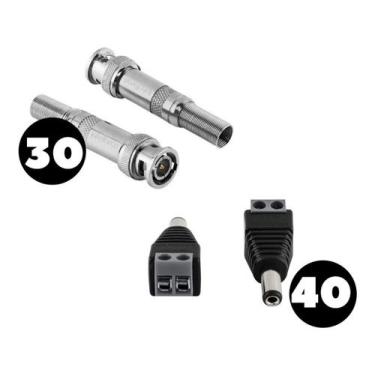 Imagem de Kit Intelbras Conector Conex 1000, 30 Bnc Mola E 40 P4 Macho