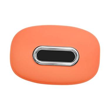 Imagem de ＫＬＫＣＭＳ Porta-lenços de silicone para carro, quadrado, fácil de usar, flexível, para banco traseiro de carro, porta-guardanapos para caminhões, viagens ao ar, Laranja