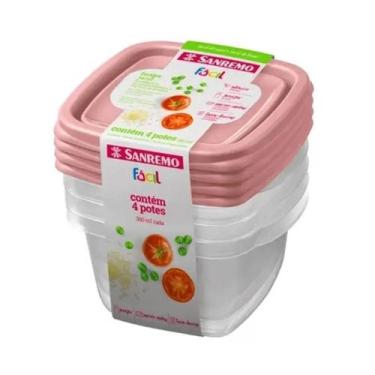 Imagem de Conjunto De 4 Potes De Plástico 360ml Sortido Sanremo