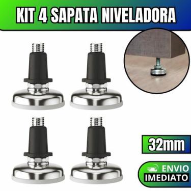 Imagem de Kit 4 Sapata Niveladora Pé Nivelador Base Pezinho Para Móveis Com Buch