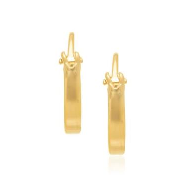 Imagem de ARGOLA INFANTIL LISA .MED 1,0 CM Brinco feminino folheado a ouro 18k j