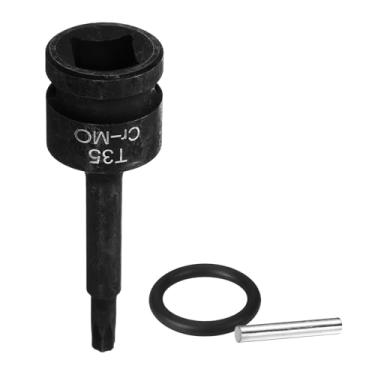 Imagem de HARFINGTON Soquete Torx de 1/5.1 cm T35 Impact 6 Point Star Bit Sockets CR-MO Aço com Contrapino e O-ring para Furadeira Elétrica, Adaptador de Oficina de Garagem