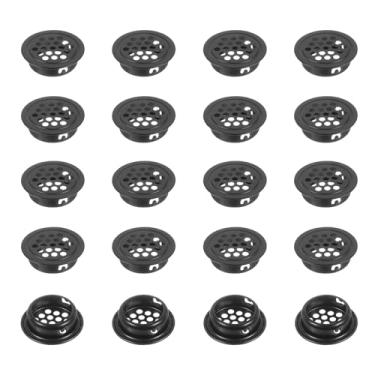Imagem de PATIKIL Ventilação circular de 32 mm, 20 peças de aço inoxidável com orifício de malha redonda para saídas de ar de painel duplo de malha redonda para guarda-roupas de cozinha, sapatos, armários