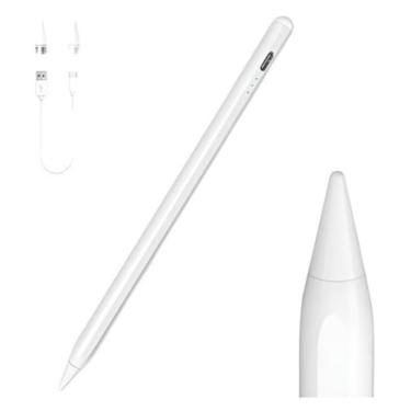 Imagem de Caneta Touch Screen Ponta Fina Stylus Branco para Celular e Tablet | Alta Precisão para Desenho e Escrita | Compatível com iOS e Android